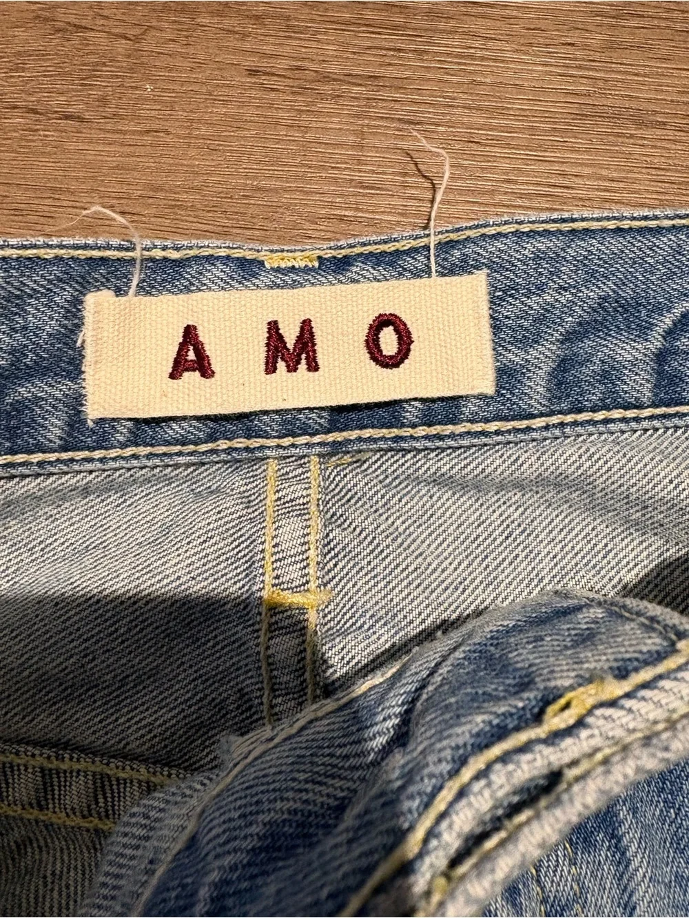AMO Babe Vintage Blues Distressed Relaxed Jeans size 30